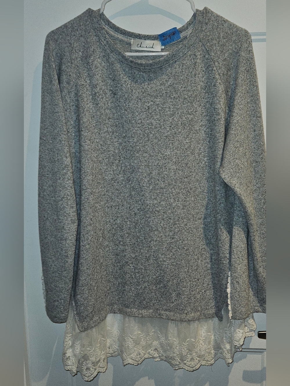 Chicwish Gray Crew Neck Sweater